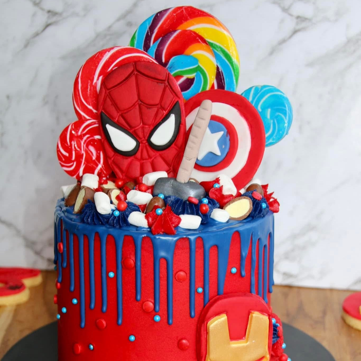 Loaded Candy Marvel Superhero Cake