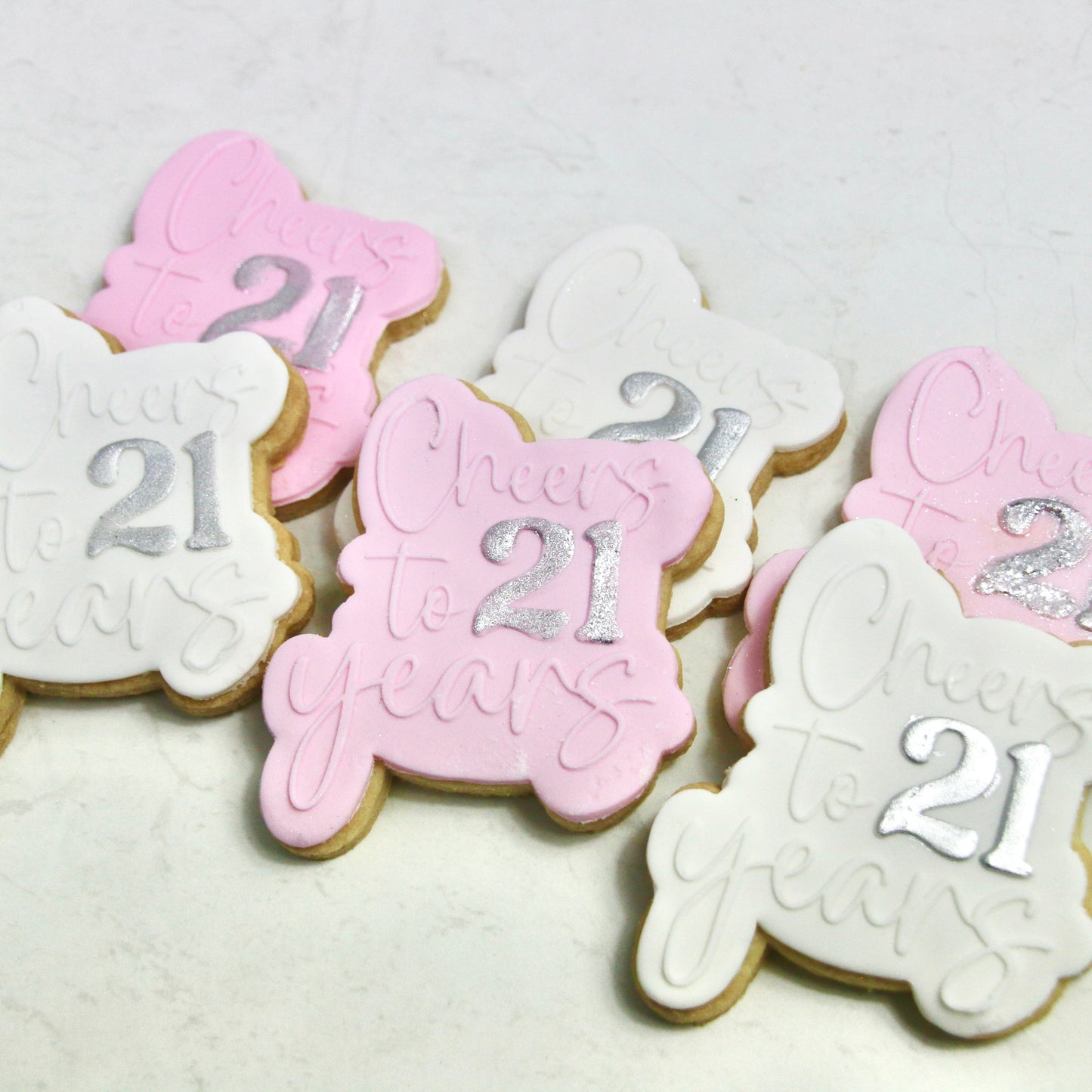Cheers to 21 years Fondant Cookies