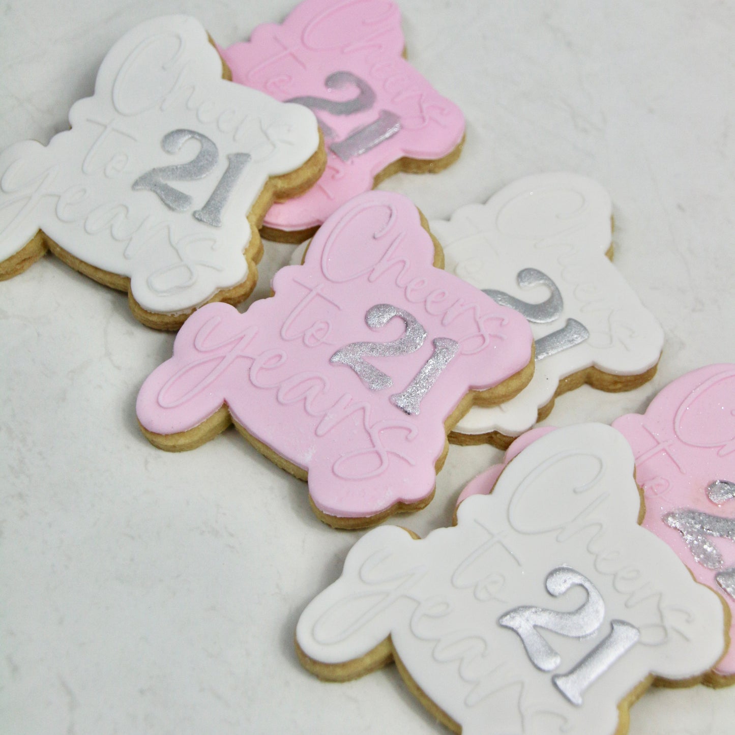 Cheers to 21 years Fondant Cookies