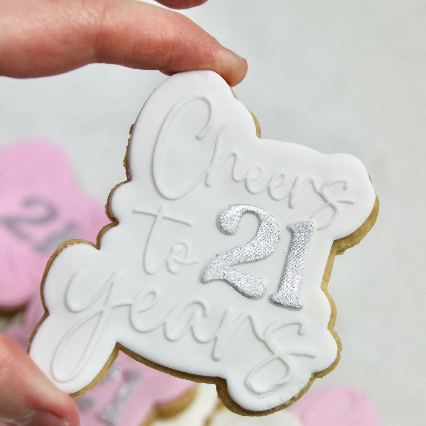 Cheers to 21 years Fondant Cookies