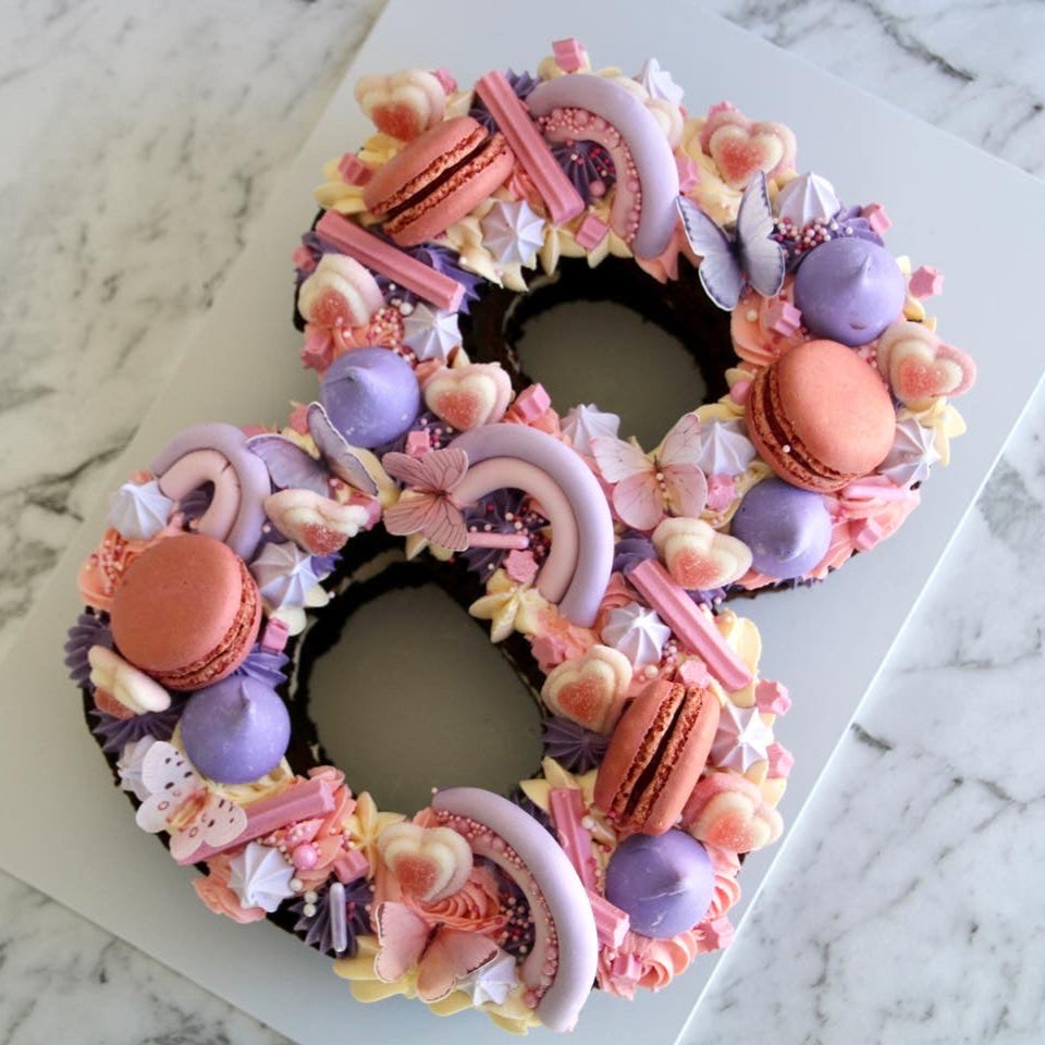 Rainbow Butterfly Number Cake Galvinchi Desserts