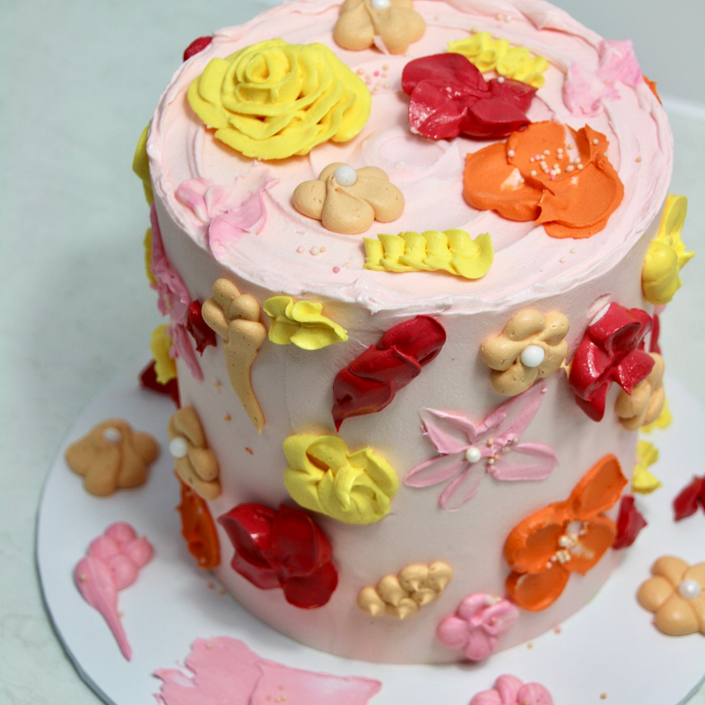 Piped Floral Cake