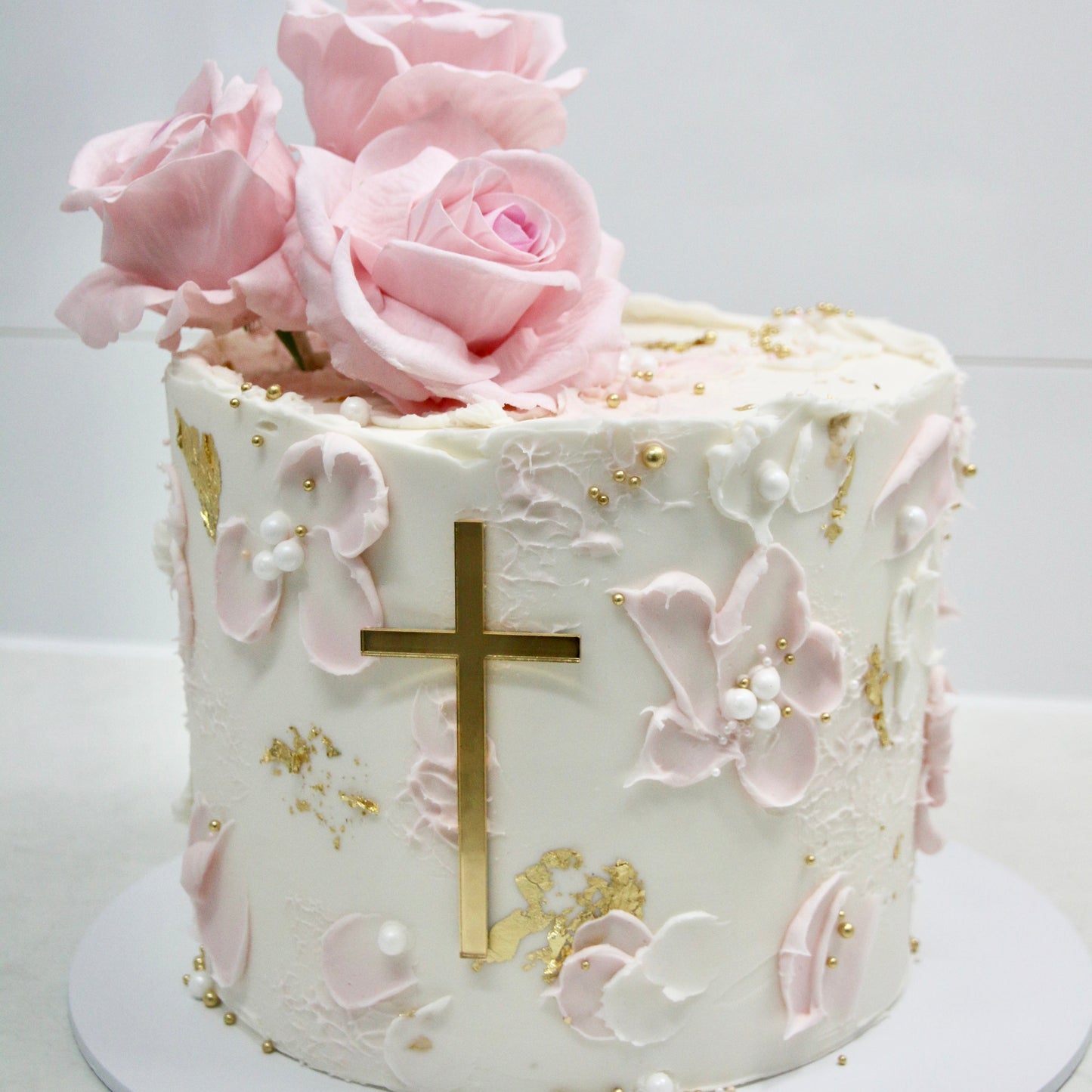 Simple Elegant Baptism/Communion Cake
