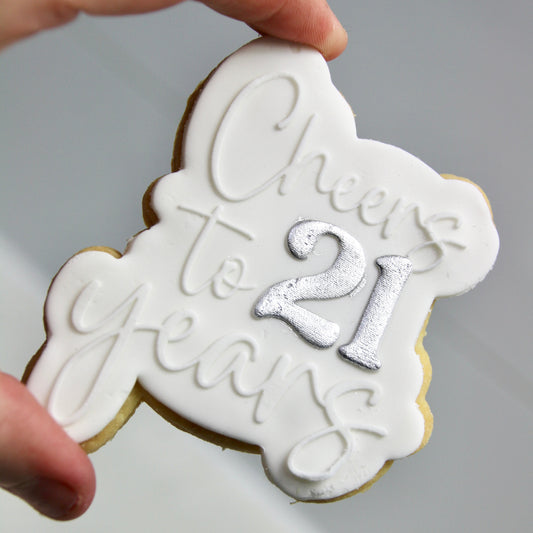 Cheers to 21 years Fondant Cookies
