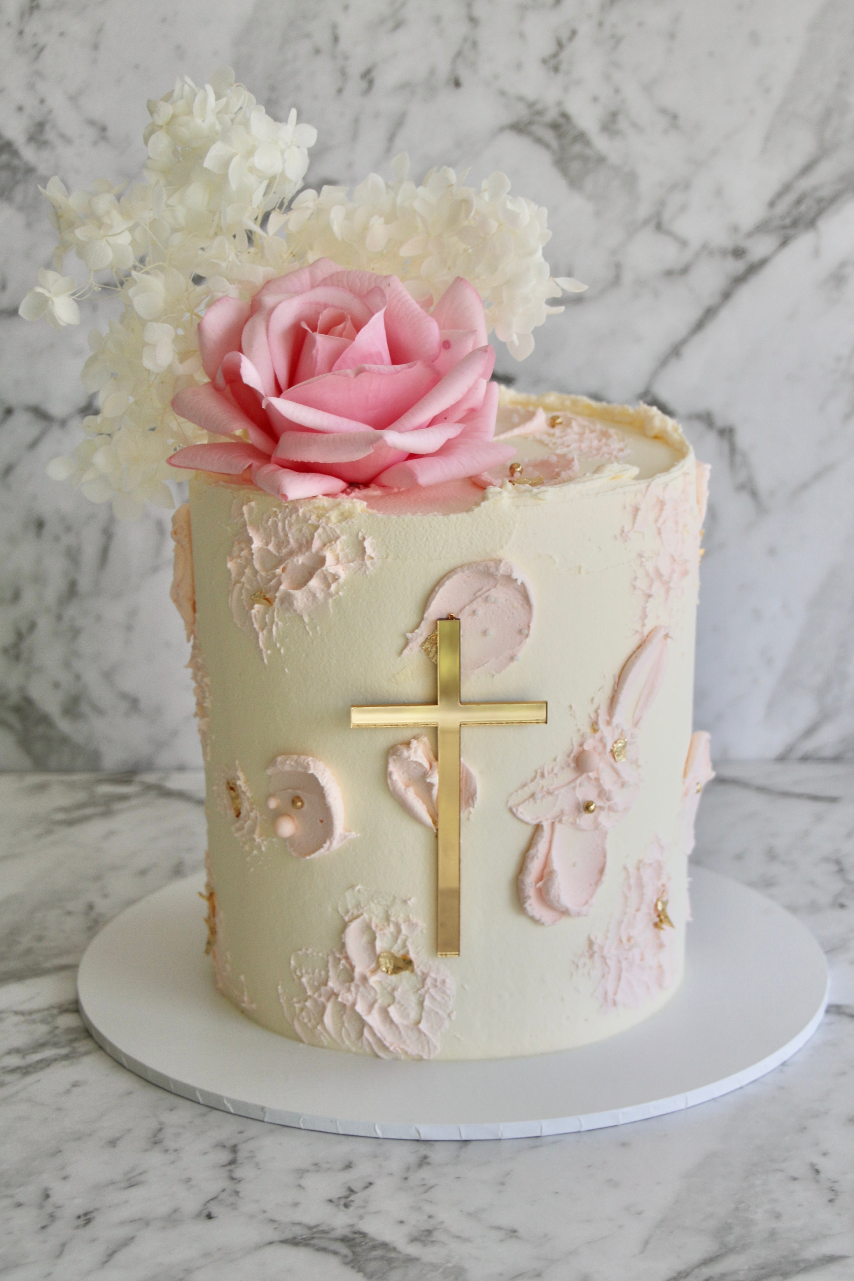 Buy online Christening cake with Doves for baby girls | Home Delivery | The  French Cake Company
