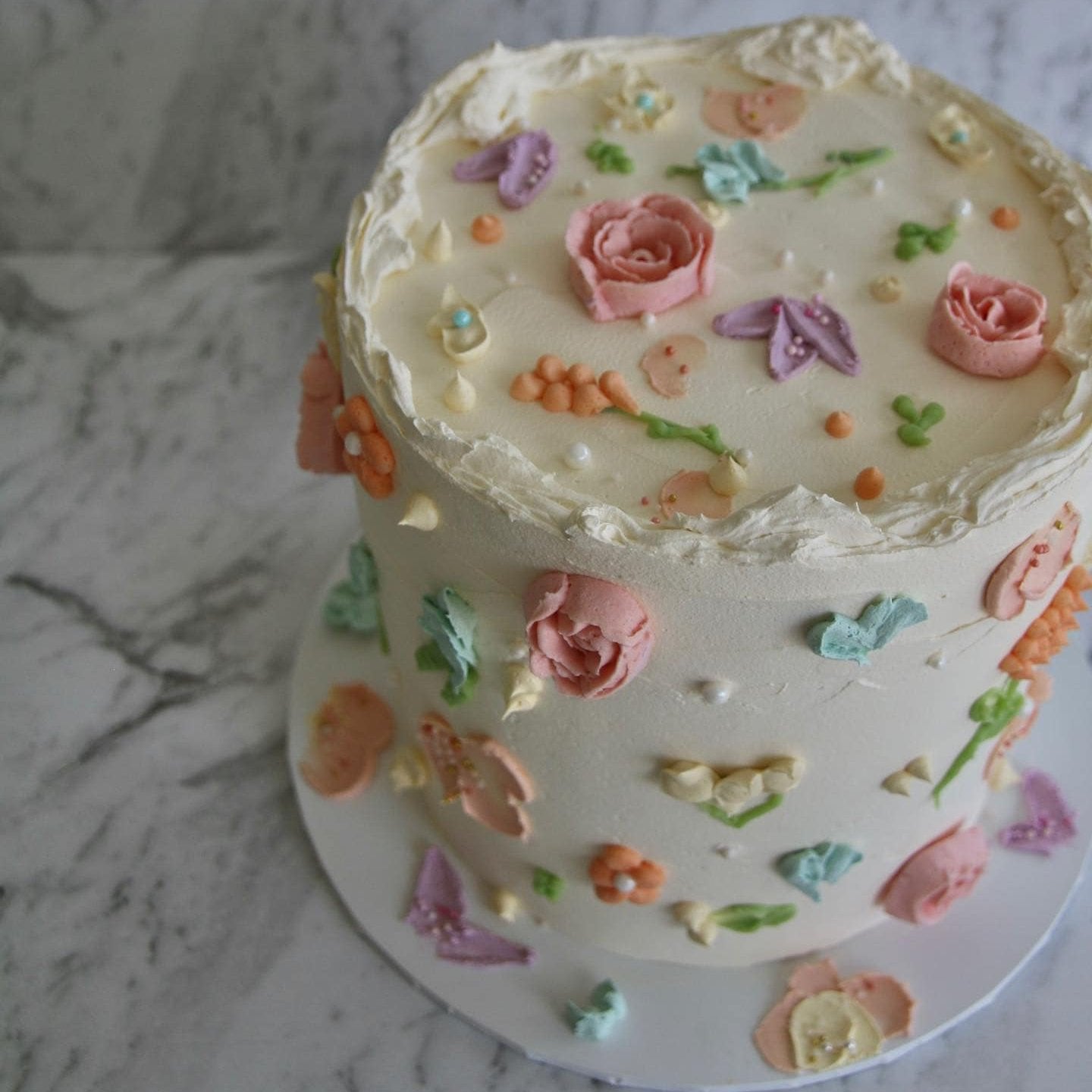 Piped Floral Cake